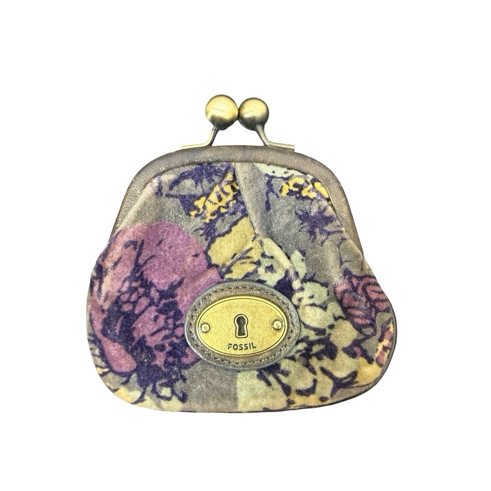 Fossil Vintage Let-Per Floral Coin Purse With Coral Kiss Lock